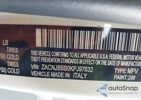 2019 Jeep Renegade Latitude 4X4 из США, поврежденный, VIN ZACNJBBB0KPJ97632